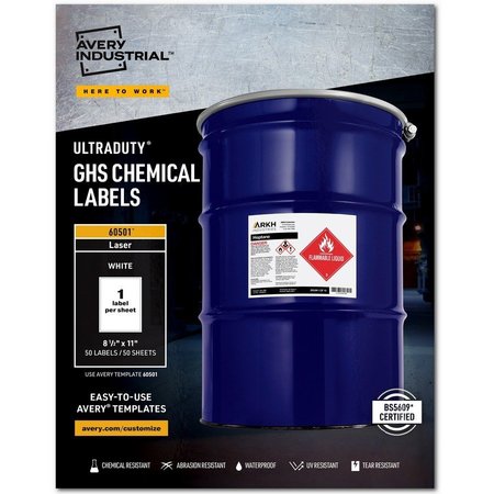 AVERY Label, Ghs Chemical, 8.5X11 50PK AVE60501